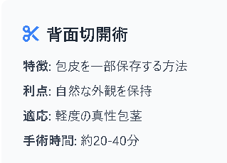 背面切開術の図解